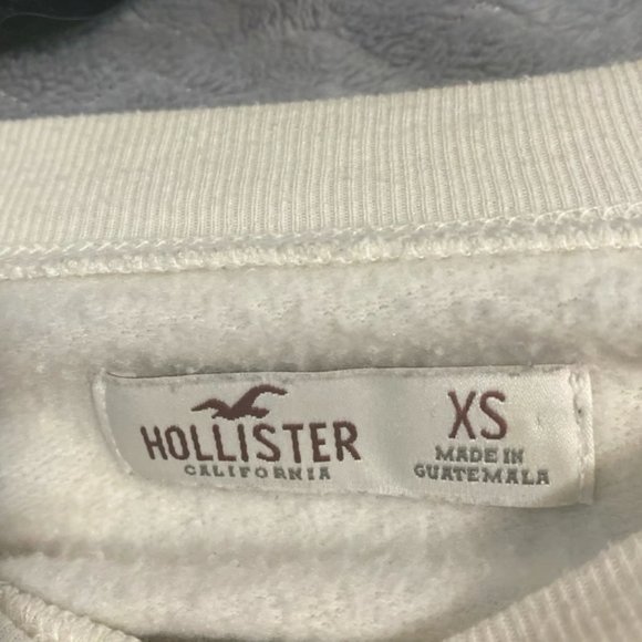 White Hollister 22 flower beach vibes crewneck sweatshirt, women's xs - Picture 4 of 4